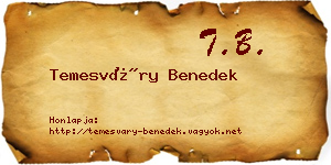 Temesváry Benedek névjegykártya