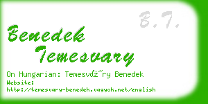 benedek temesvary business card